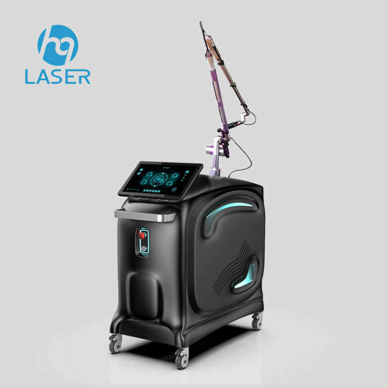 Professional black picosecond Nd:YAG laser machine with 7-joint articulated arm and touchscreen