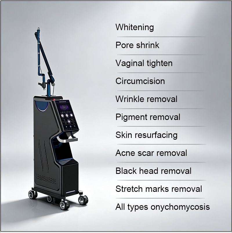 Fractional CO2 laser machine with listed skin and aesthetic applications