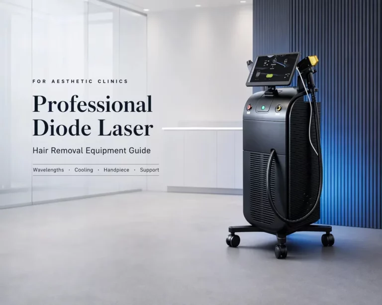 Professional diode laser hair removal machine in a modern aesthetic clinic