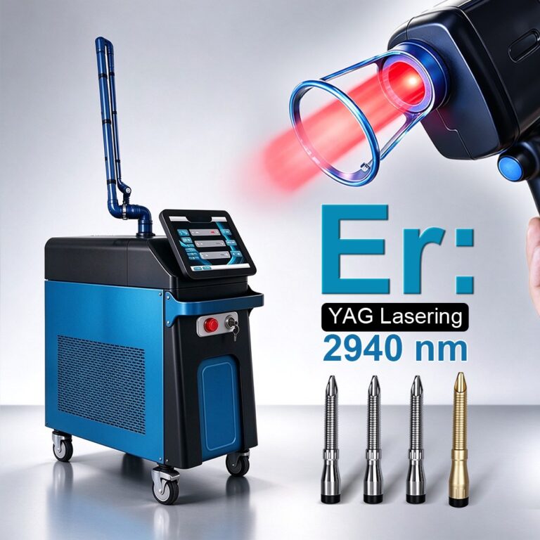 2940nm Er:YAG laser machine with scan head and 4 handpieces for professional skin resurfacing